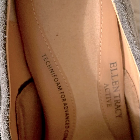 Ellen Tracy Charcoal Gray Suede Leather Lace Up Wedge Womens Wingtip Oxfords - Picture 7 of 7